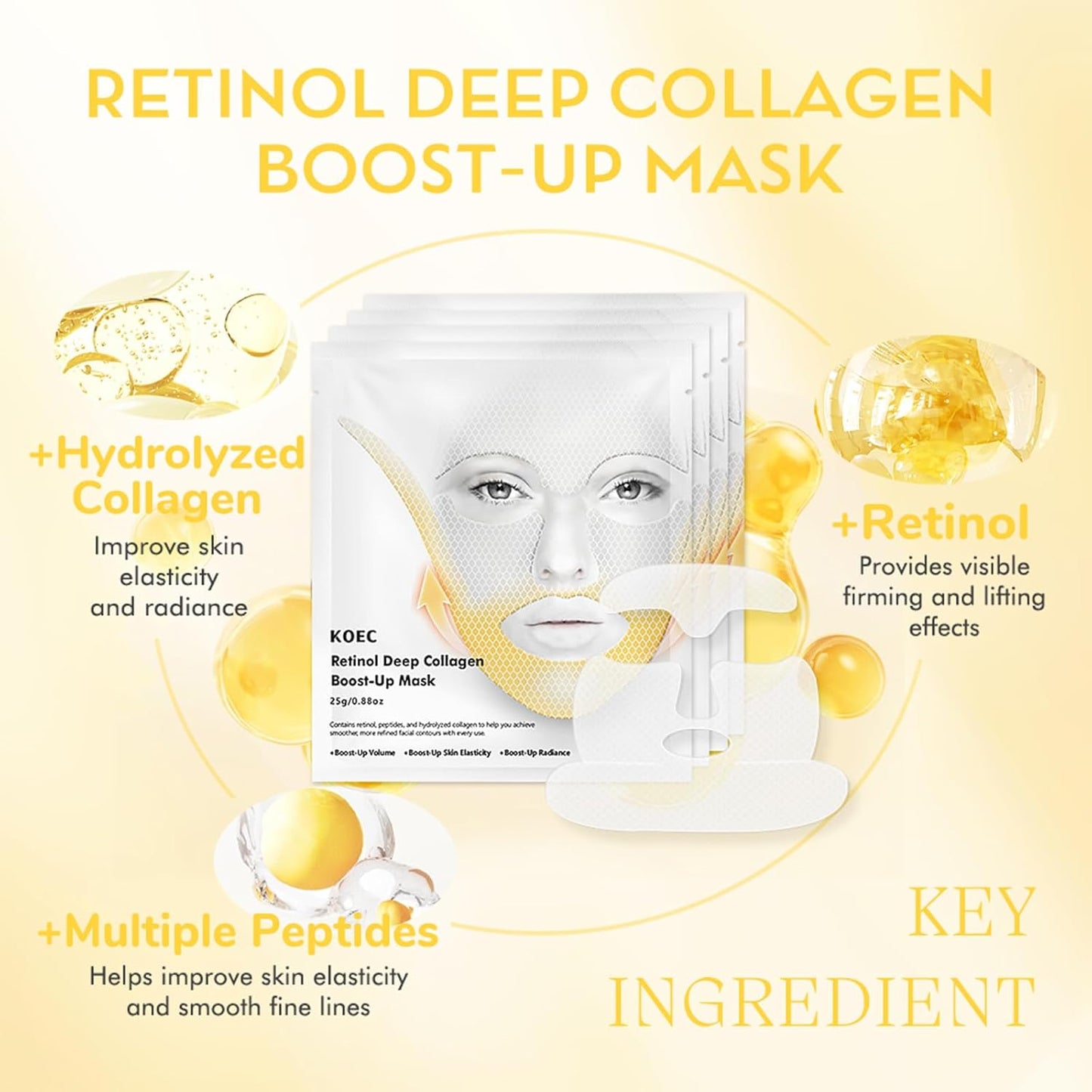 ENLIWISH Retinol Deep Collagen Overnight Boost Up Mask (Pack of 4)