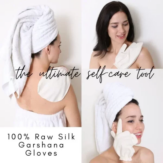 Raw silk garshana gloves