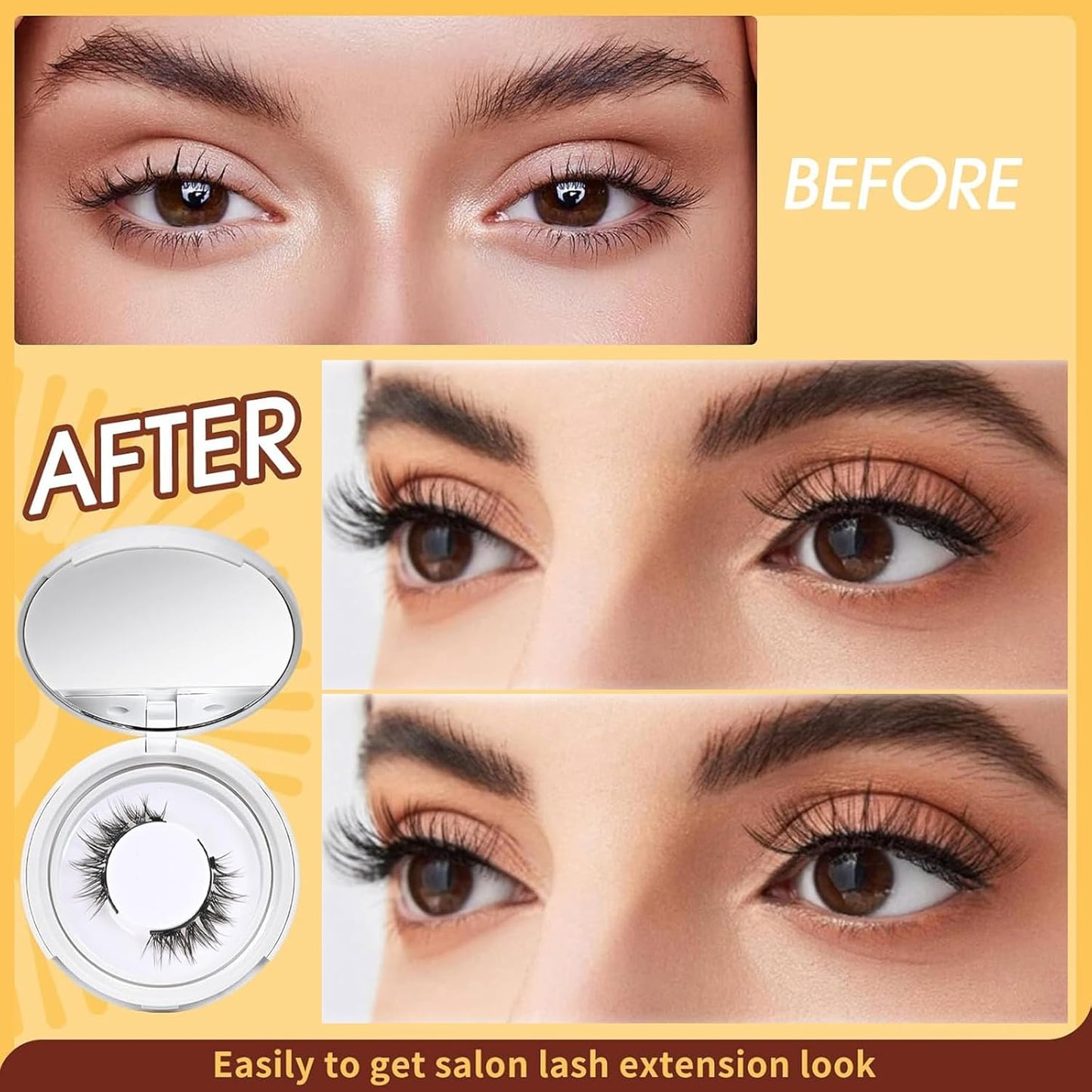 Magnetic Reusable Premium Self-Adhesive Eyelashes | Easy, Quick, Safe!