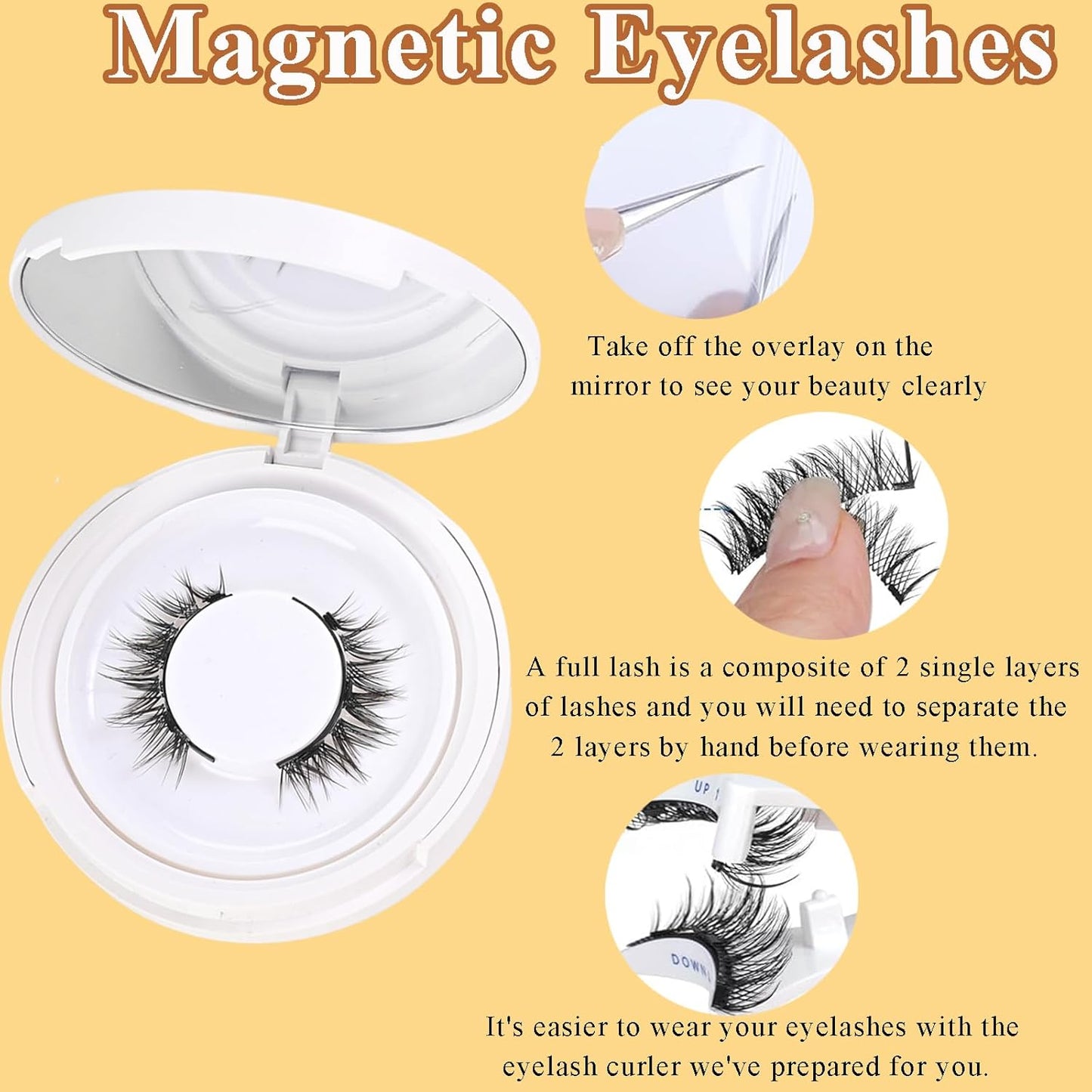 Magnetic Reusable Premium Self-Adhesive Eyelashes | Easy, Quick, Safe!