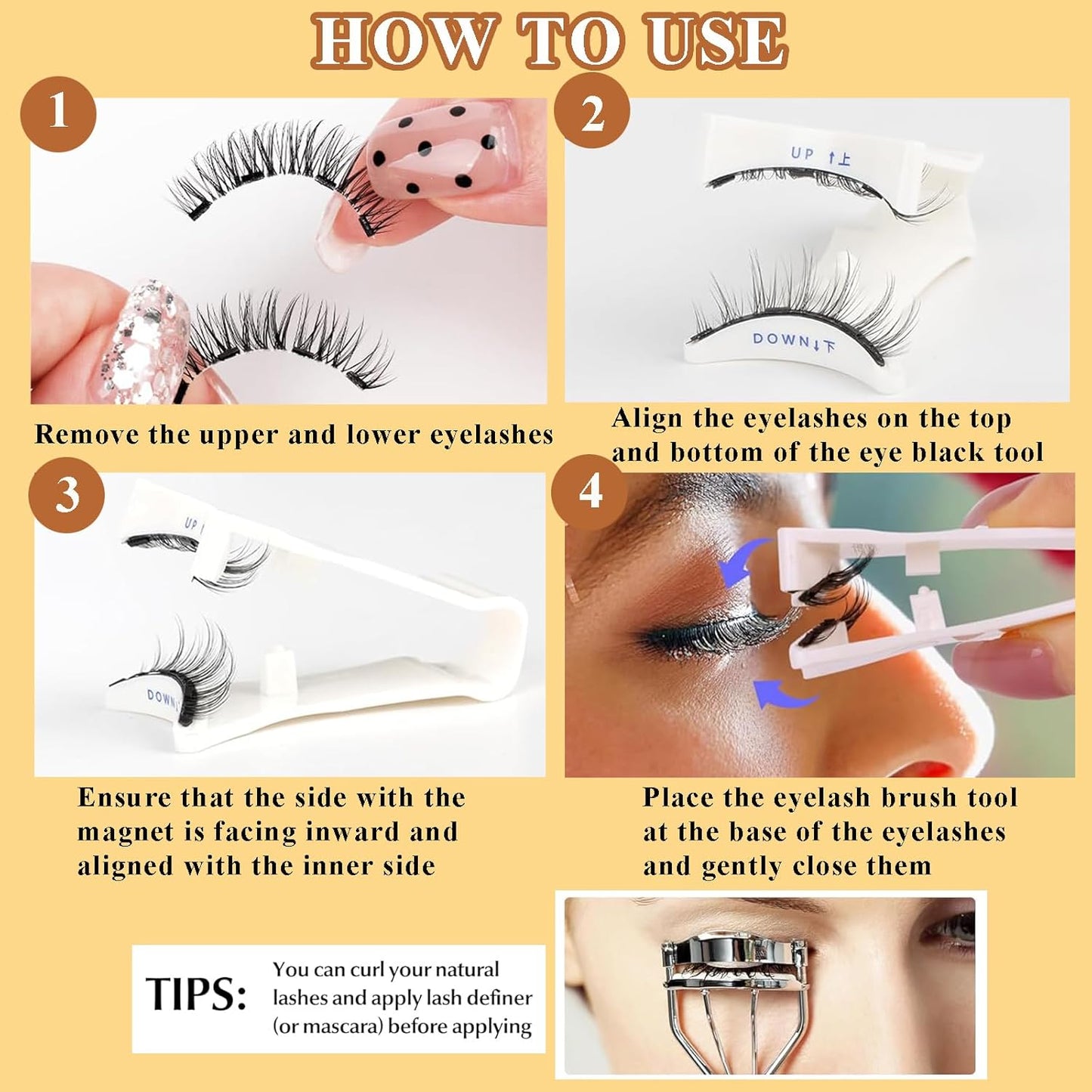 Magnetic Reusable Premium Self-Adhesive Eyelashes | Easy, Quick, Safe!