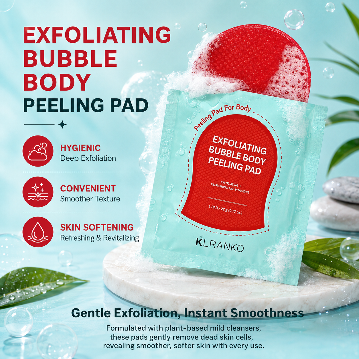 Bubble Body Peeling Pads Pack of 2