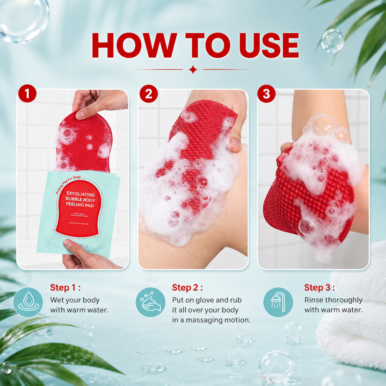 Bubble Body Peeling Pads Pack of 2