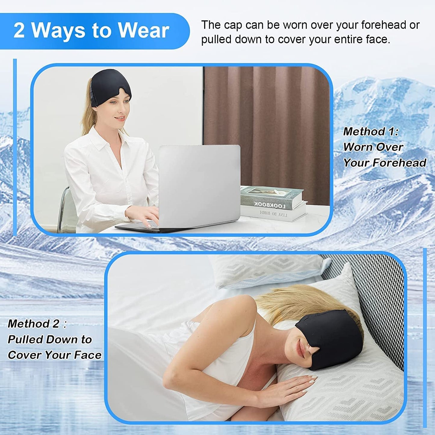 Migraine Relief Cap: Fast Relief for Sinus Pressure, Tension, Headache & Stress, Soothes Swollen Eyes