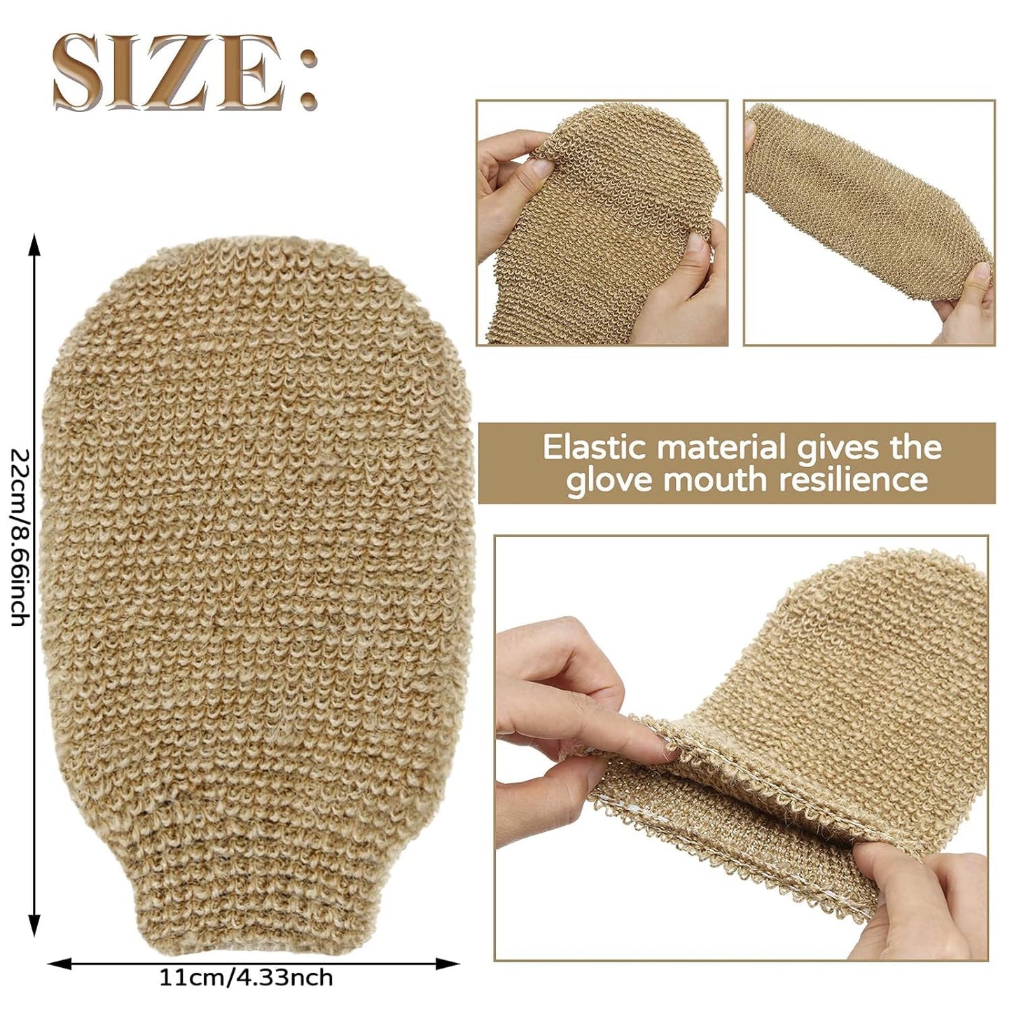 Eco Friendly Natural Hemp Exfoliating Bath Mitt Glove Jute Bath Sponge Scrubbing Hemp Glove