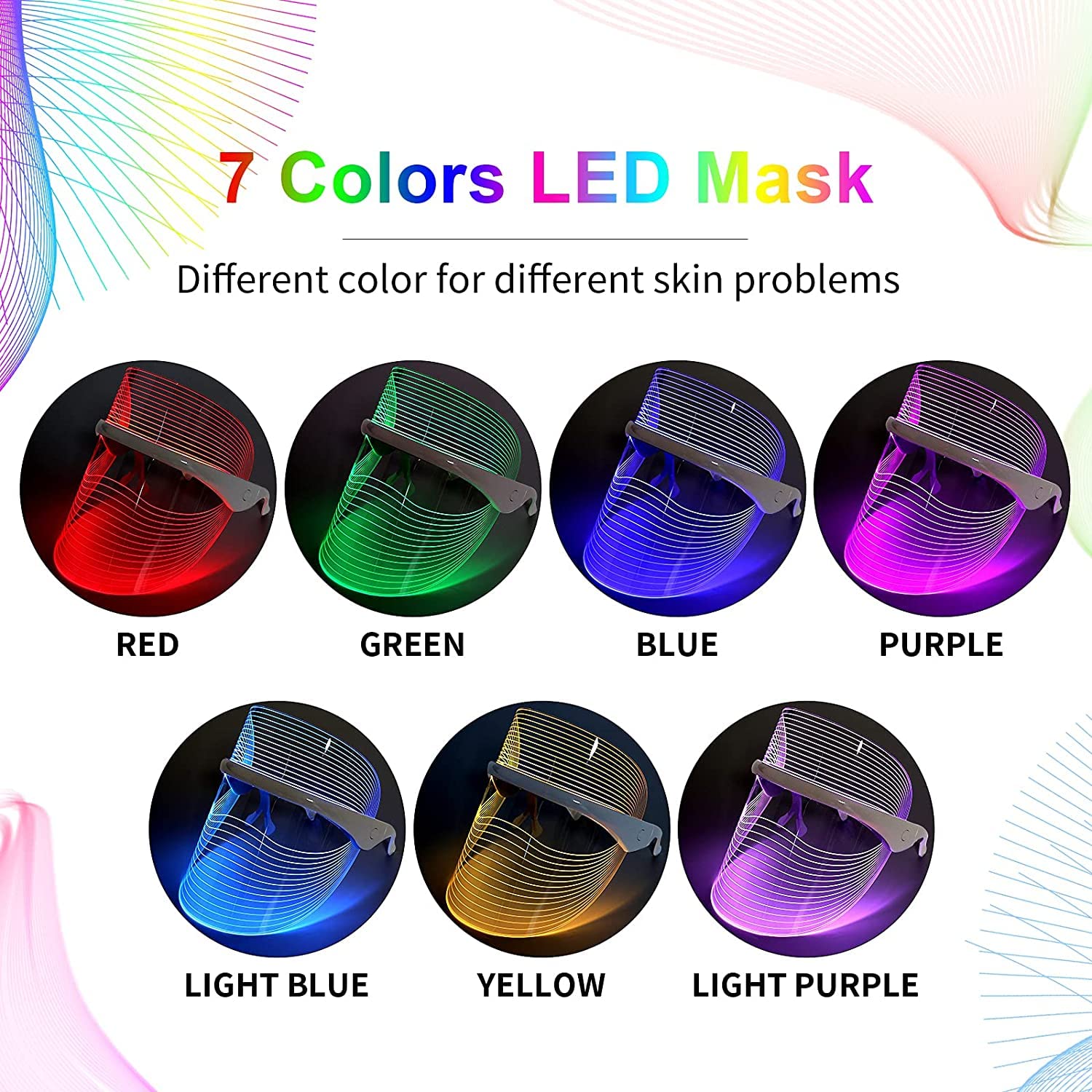 7 Color LED Light Therapy Mask