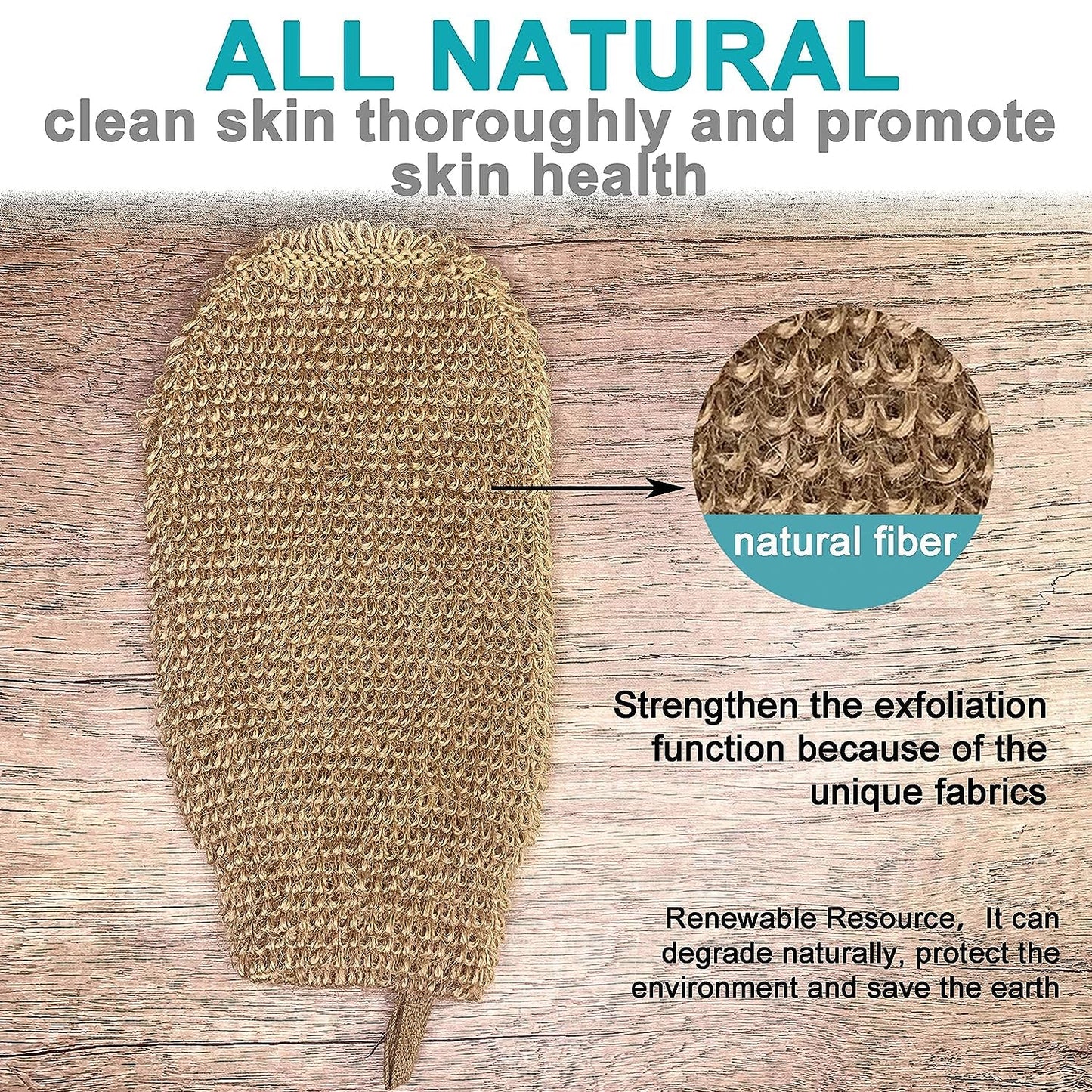 Eco Friendly Natural Hemp Exfoliating Bath Mitt Glove Jute Bath Sponge Scrubbing Hemp Glove