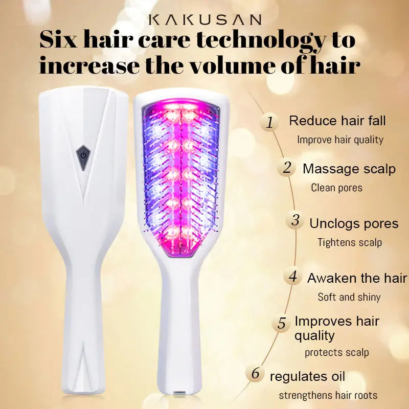 LED Comb - Red and Blue Light Vibration Hair Growth Comb