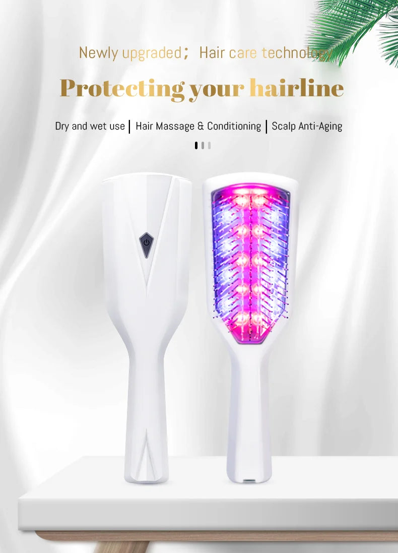 LED Comb - Red and Blue Light Vibration Hair Growth Comb