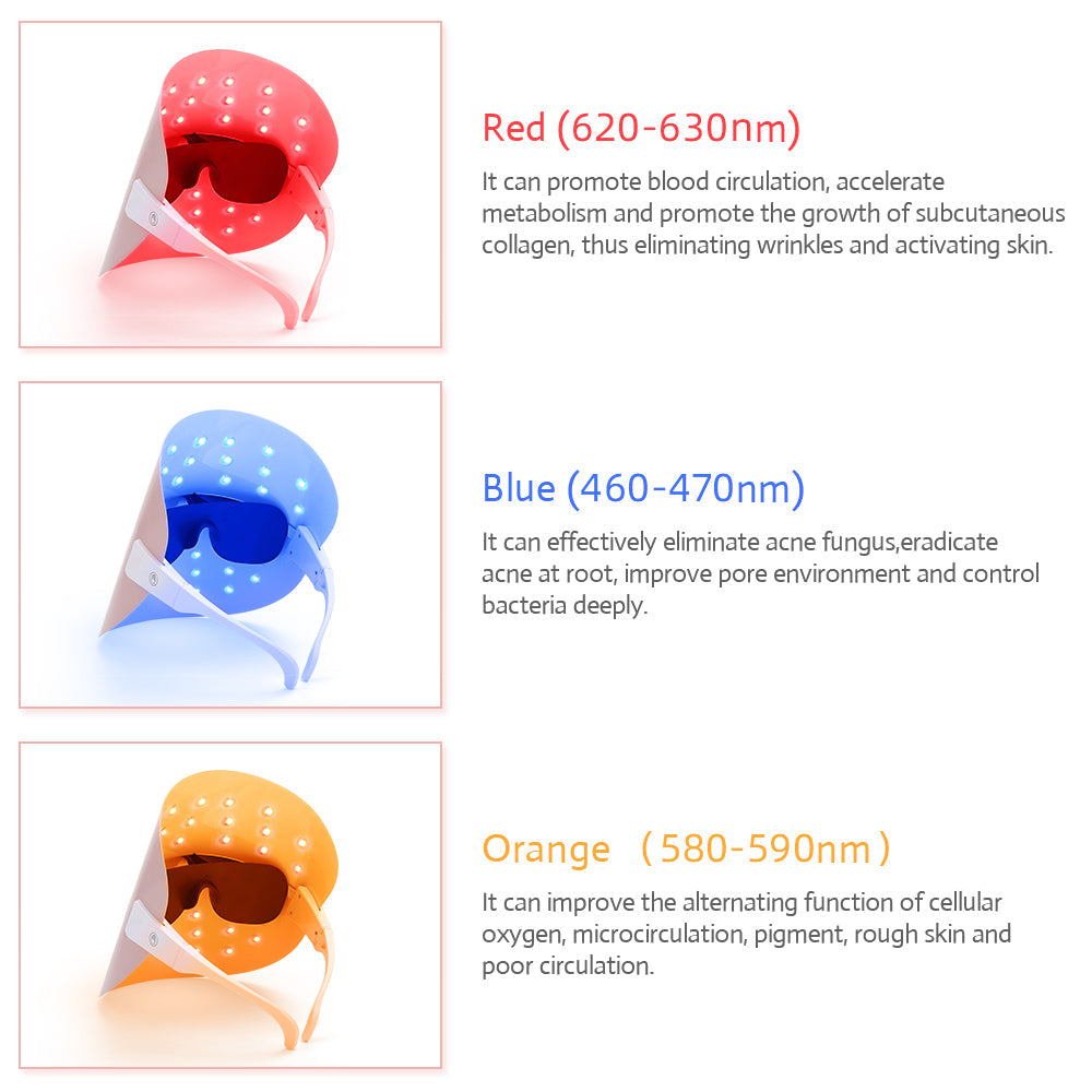 3 Color LED Face Mask Light Therapy