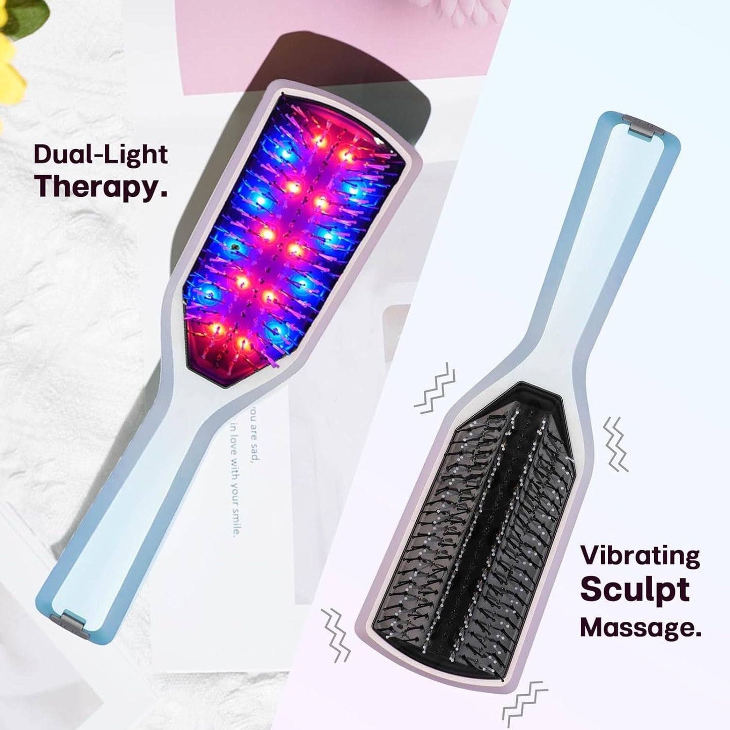 LED Comb - Red and Blue Light Vibration Hair Growth Comb